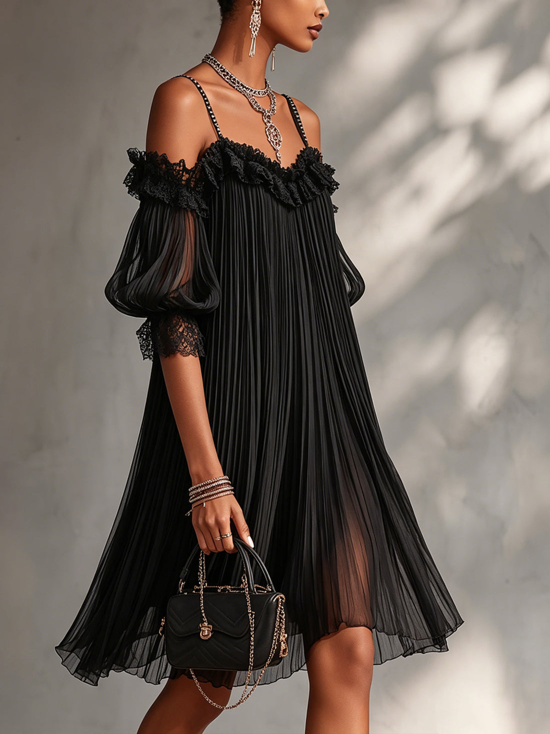 Maria – Vestido de Noche Plisado