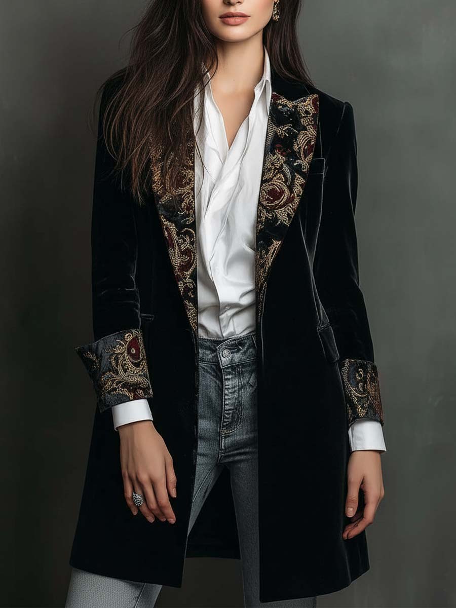 Camilla – Blazer Entallado Barroco Negro