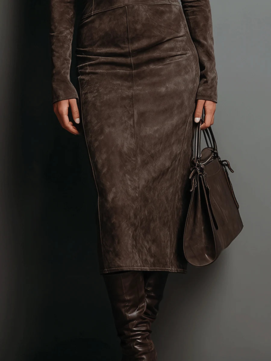 Fiorella – Vestido Midi Cuello Alto