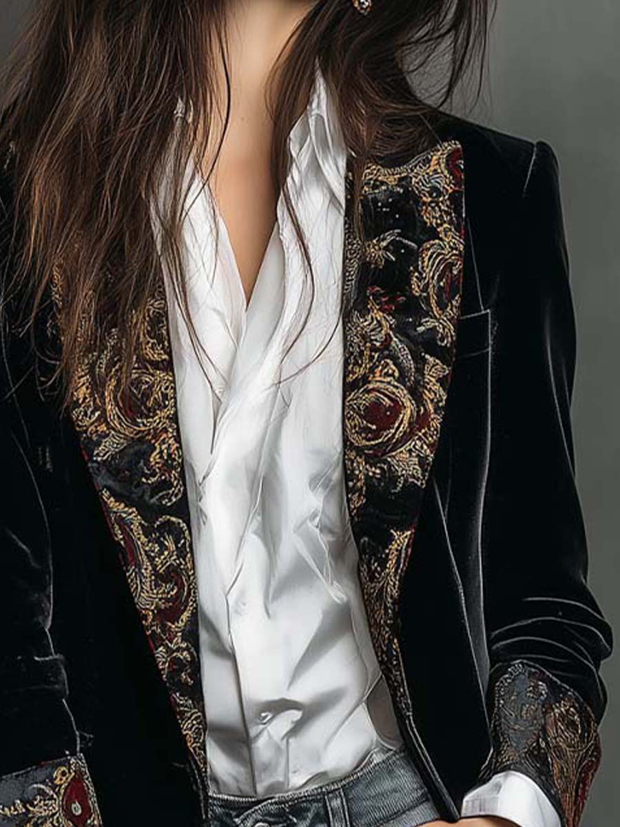 Camilla – Blazer Entallado Barroco Negro