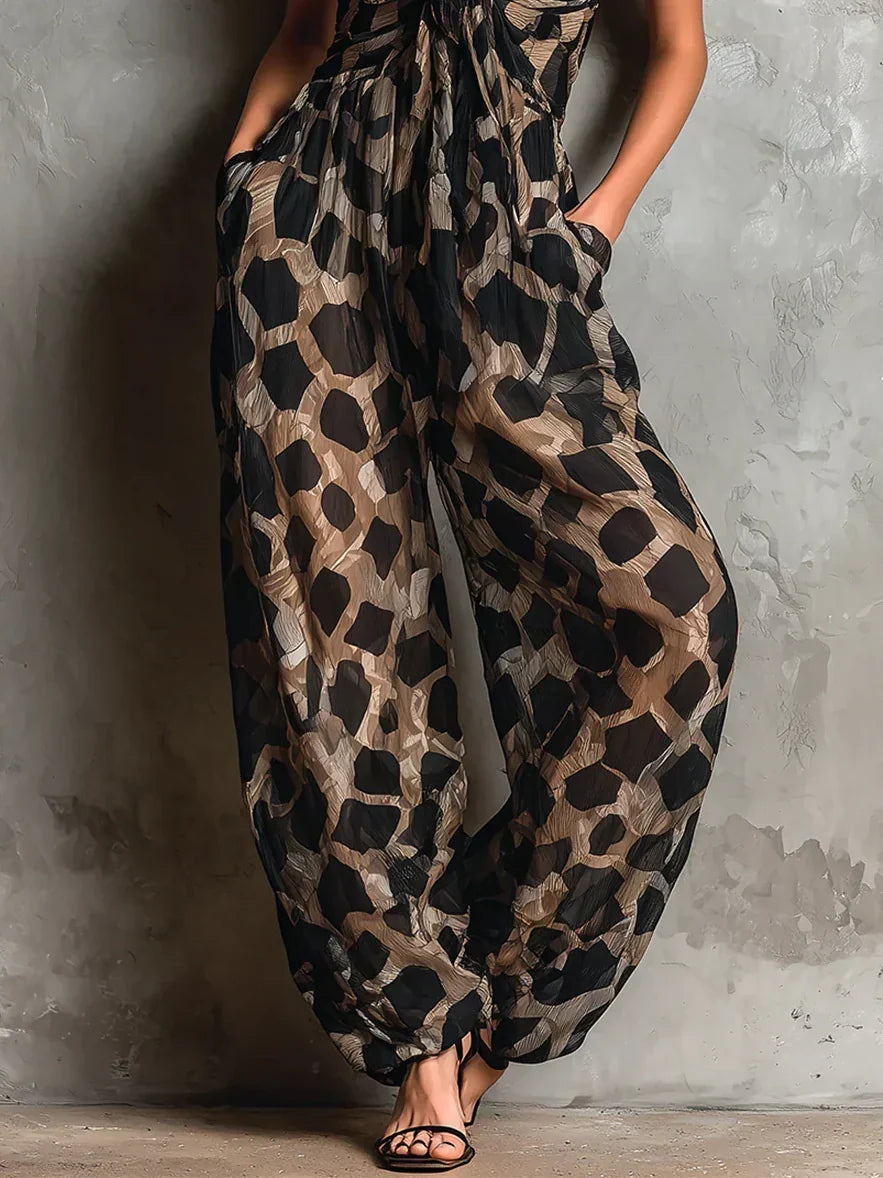 Irene – Mono Leopardo Wide Leg