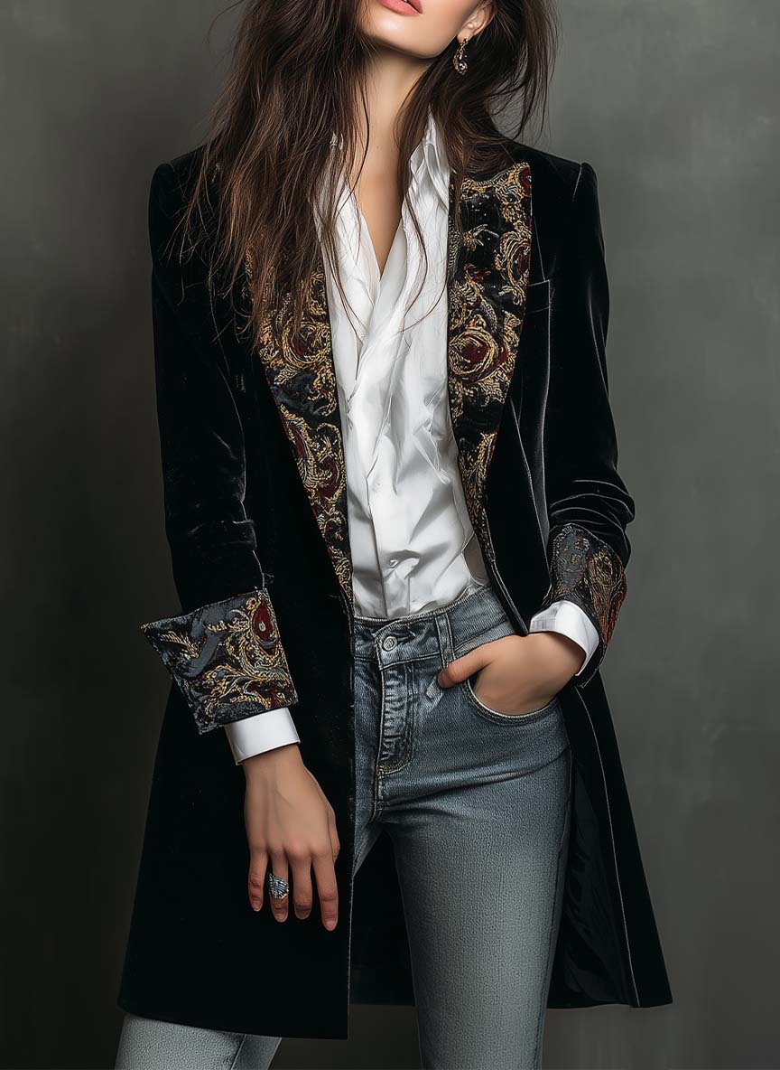 Camilla – Blazer Entallado Barroco Negro