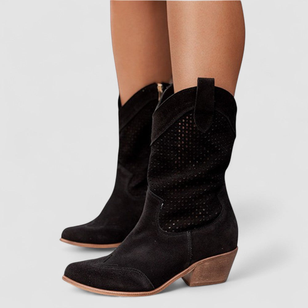 Eleonora – Botas Camperas con Detalles Calados