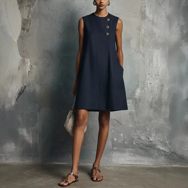 Ariana – Vestido Botones Dorados