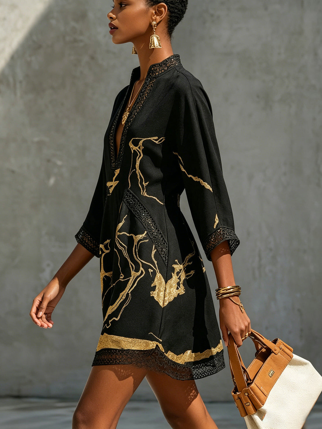 Tiziana – Vestido Encaje Dorado