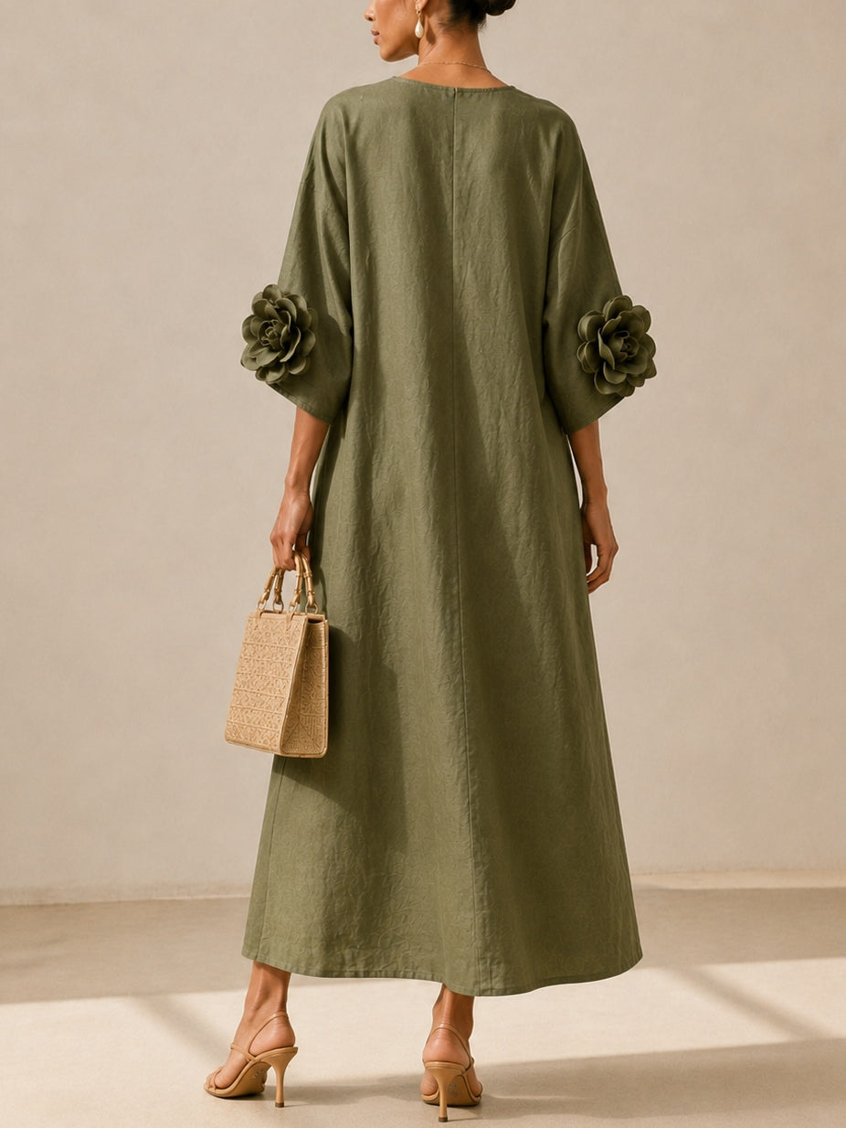 Donatella – Vestido Largo Flores 3D