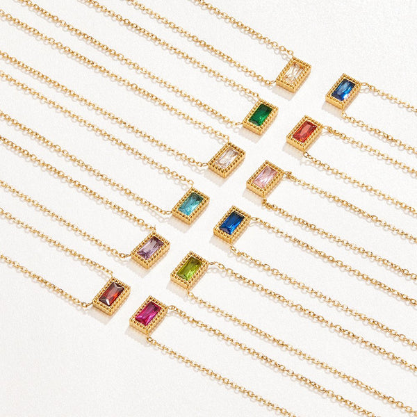 Baguette – Collar con Piedra Natal