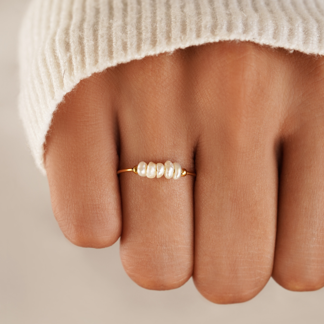 Clásico – Anillo con Perla de Agua Dulce