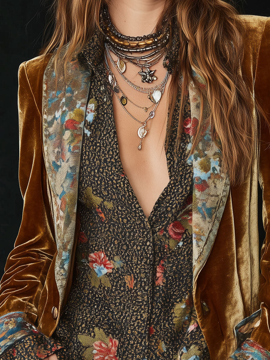 Anna – Blazer Patchwork Floral Vintage