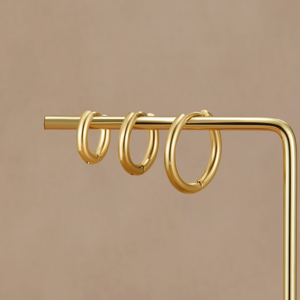 Trío – Set de Mini Aros Dorados