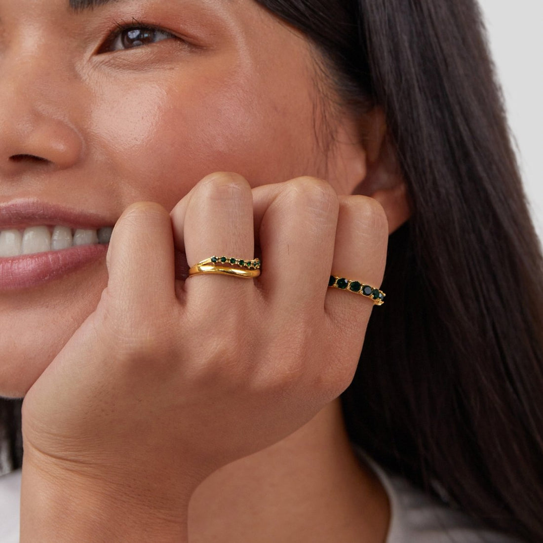 Marissa – Anillo en Capas Verde Esmeralda