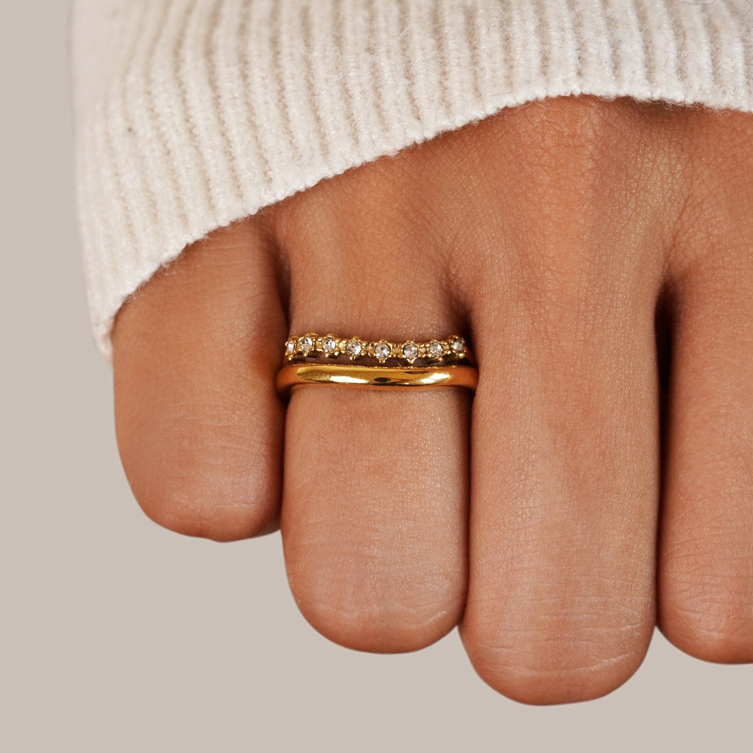 Marissa – Anillo en Capas Cristal Blanco