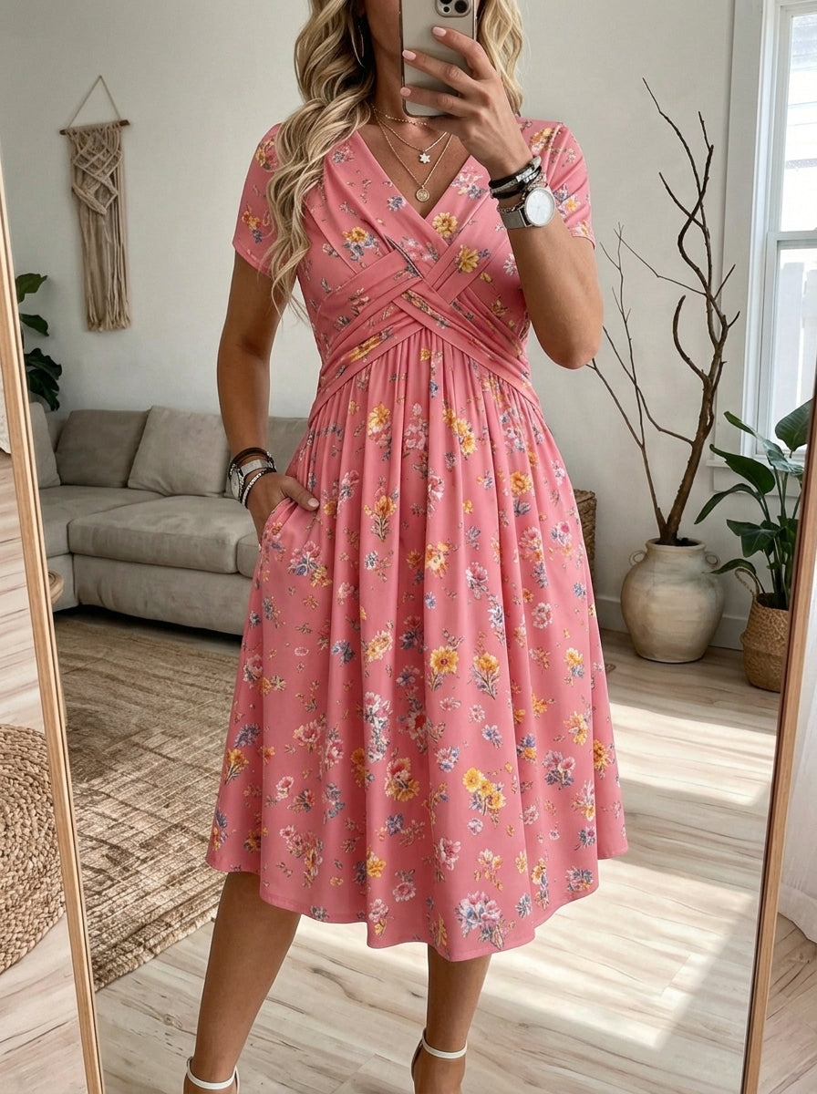 Ilaria – Vestido Floral con Bolsillos