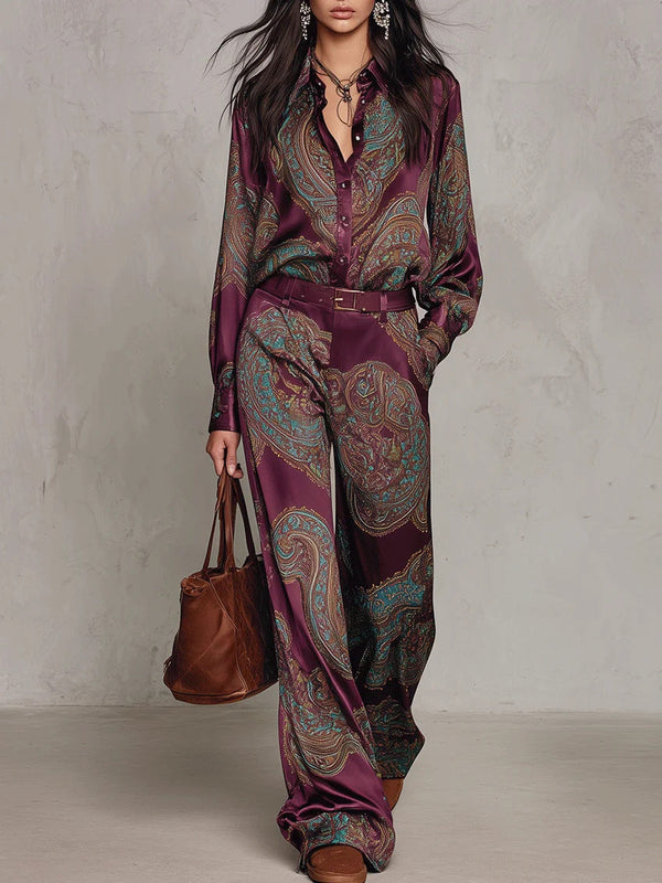 Carlotta – Conjunto Camisa y Pantalón Paisley