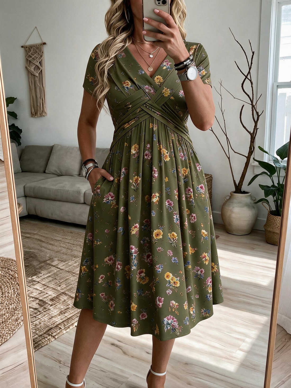 Ilaria – Vestido Floral con Bolsillos