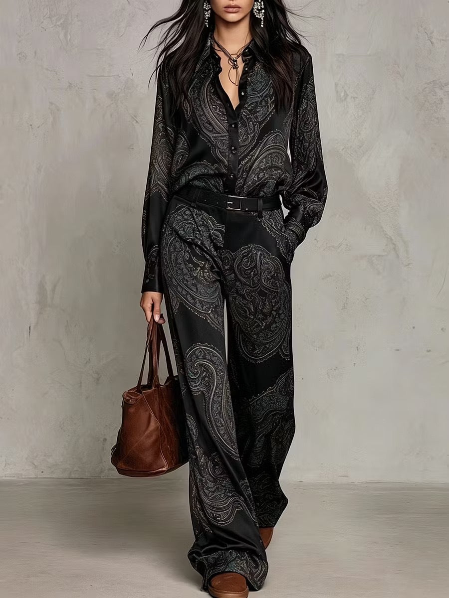 Carlotta – Conjunto Camisa y Pantalón Paisley