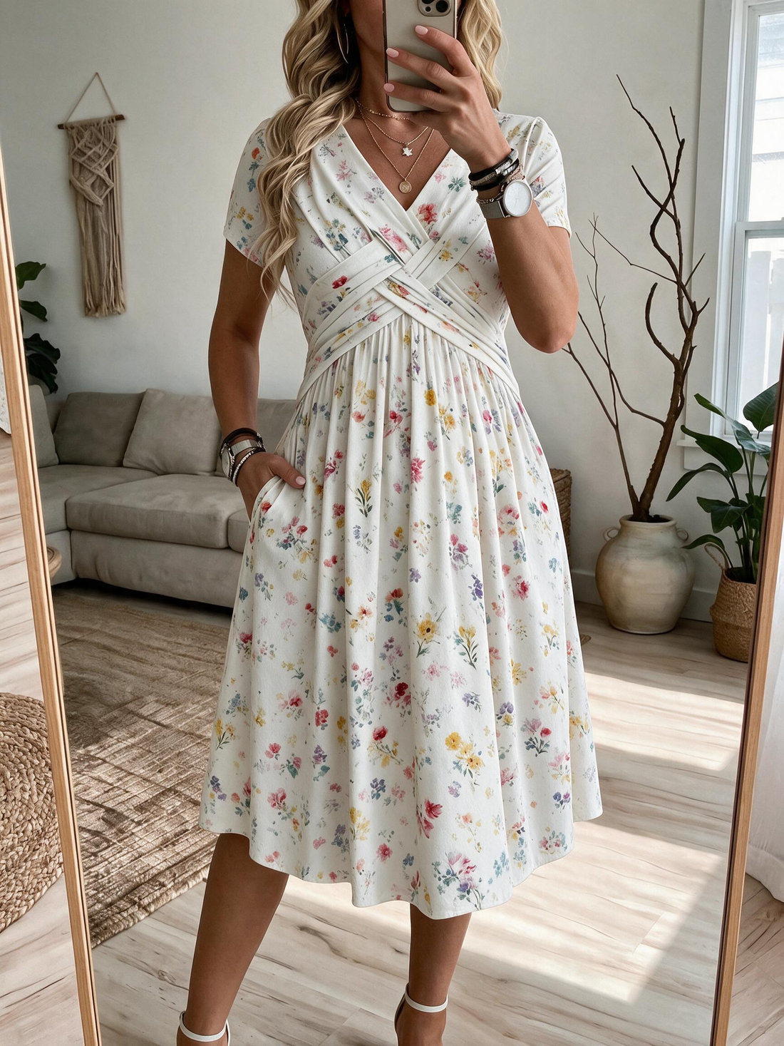 Ilaria – Vestido Floral con Bolsillos