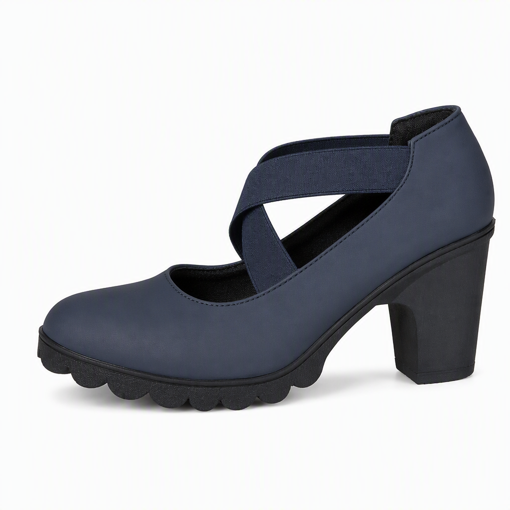 Katia – Zapatos con Tacón Ancho y Tiras Cruzadas