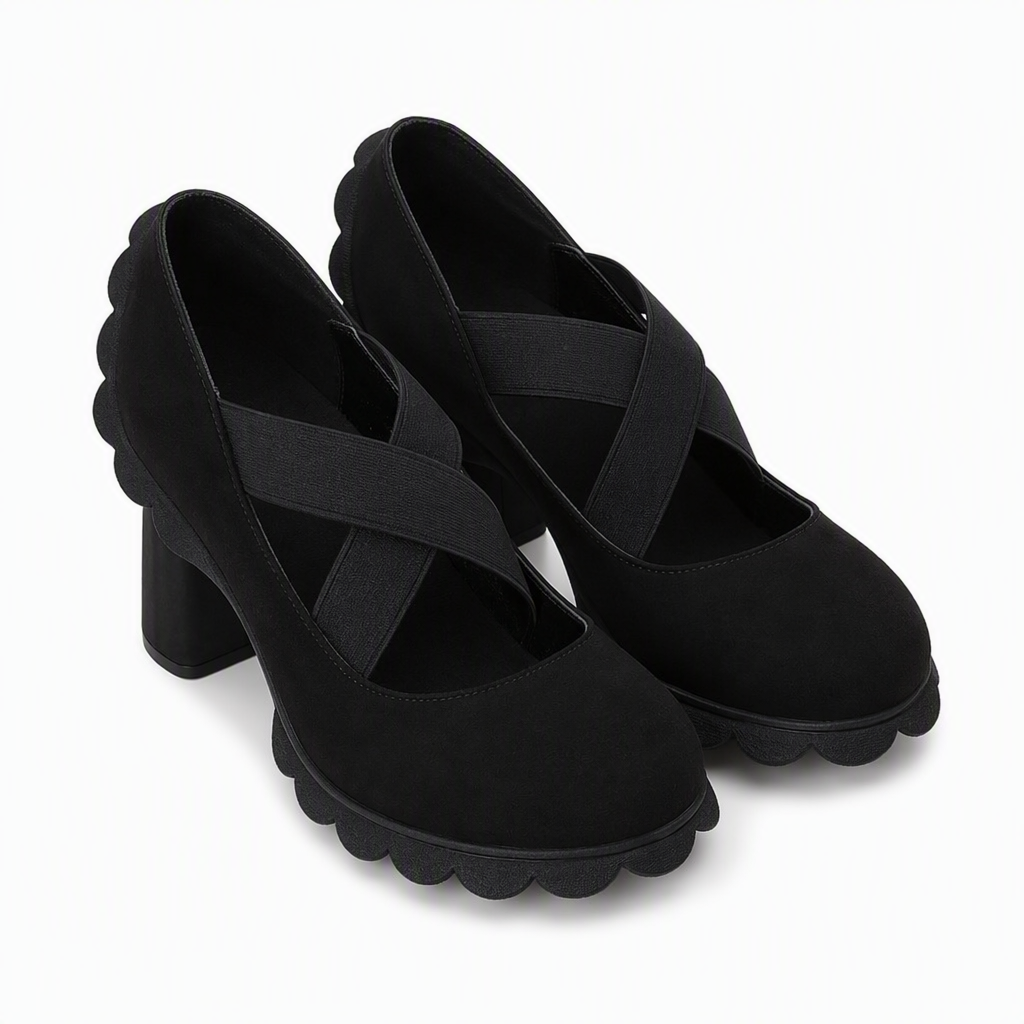 Katia – Zapatos con Tacón Ancho y Tiras Cruzadas