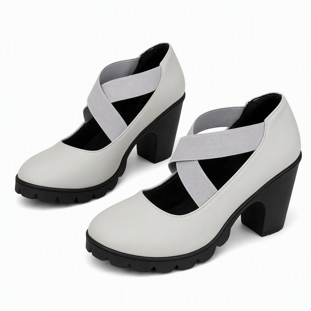 Katia – Zapatos con Tacón Ancho y Tiras Cruzadas