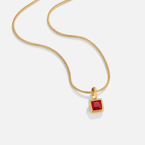 Cuadrado – Collar con Piedra Natal