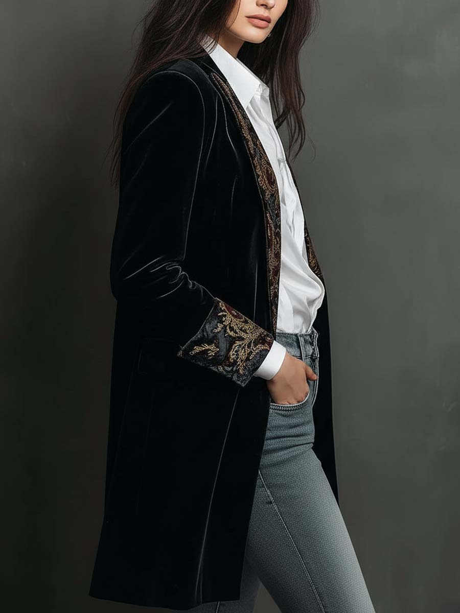 Camilla – Blazer Entallado Barroco Negro