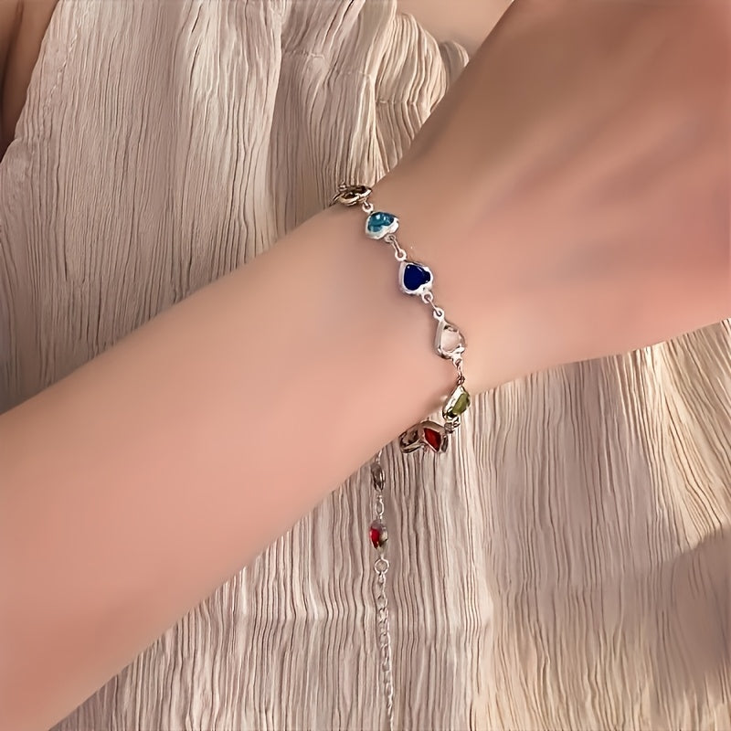Corazones – Pulsera Dorada de Colores