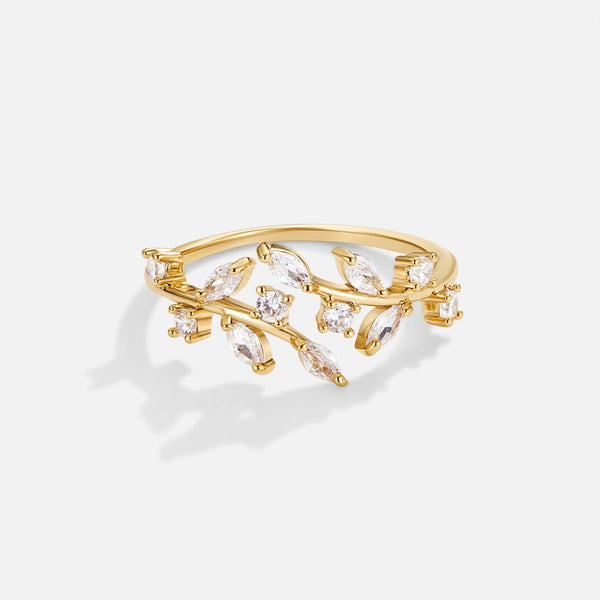 Enredadera – Anillo Oro 18 k con Cristales