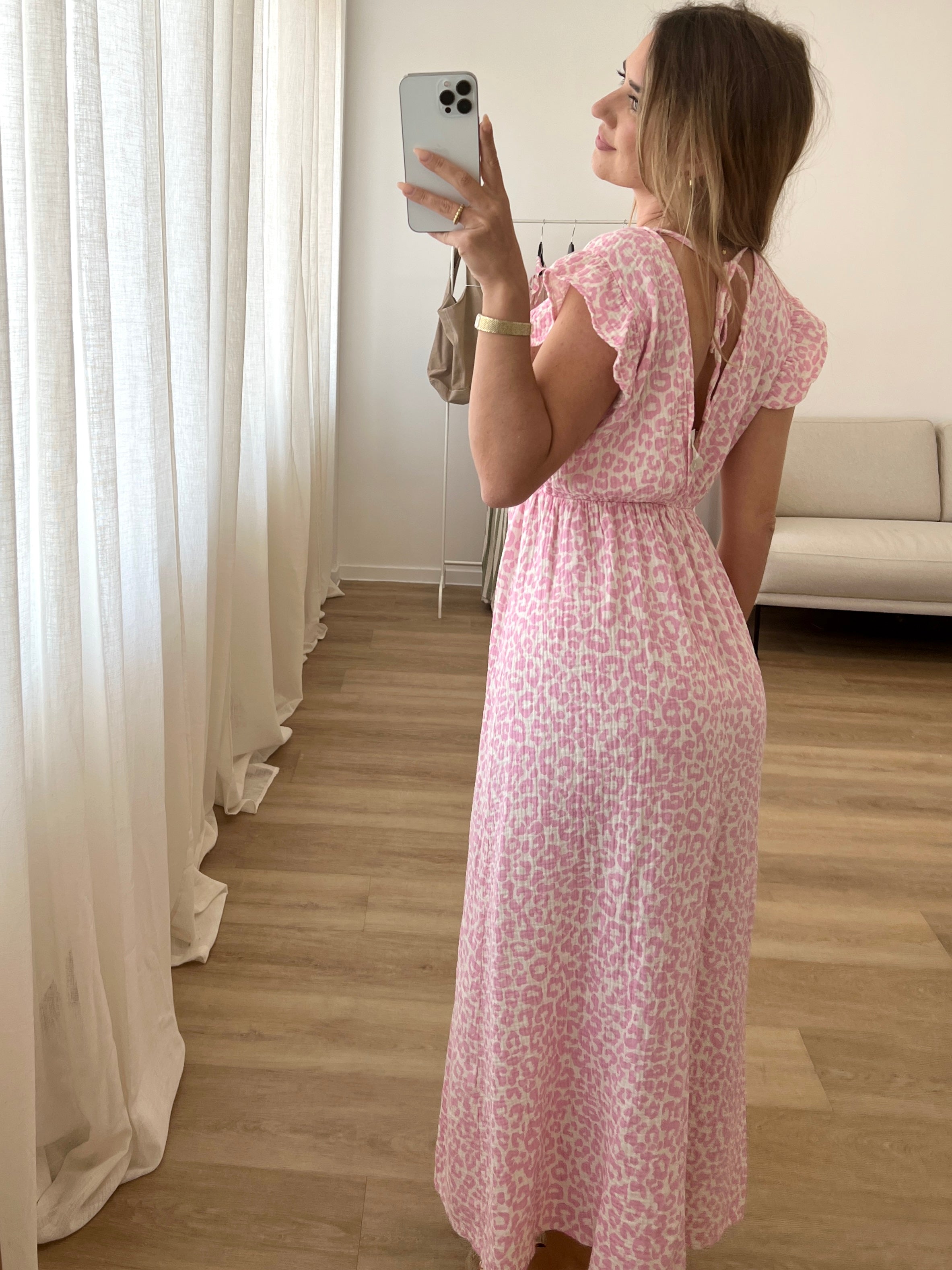 Leonora Musselin Kleid -  Leo/Rosa