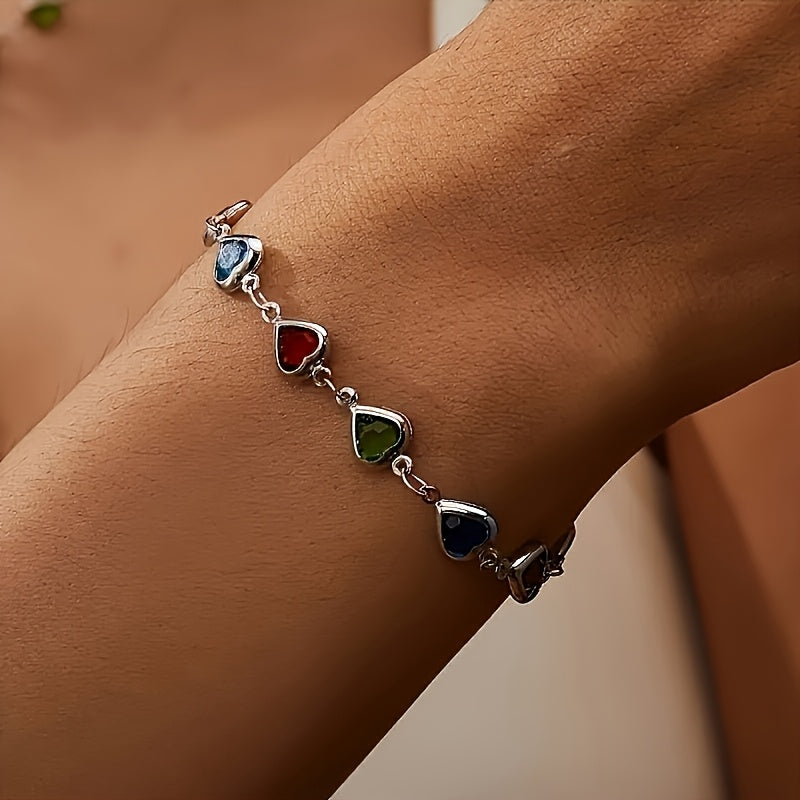 Corazones – Pulsera Dorada de Colores