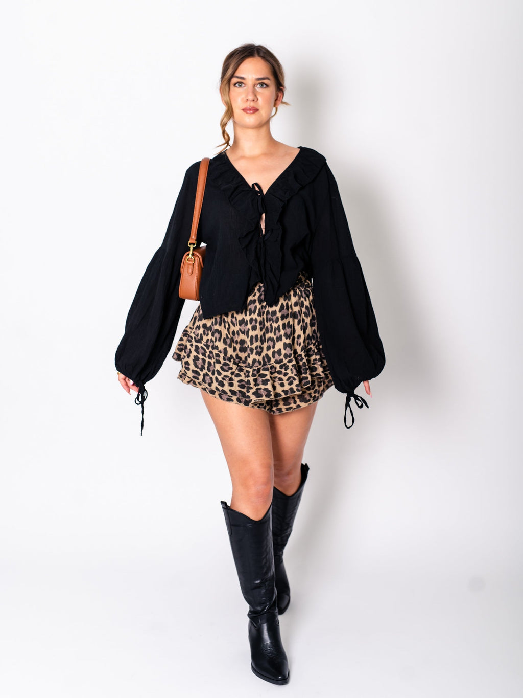Ana Musselin Shorts - Leo/Camel