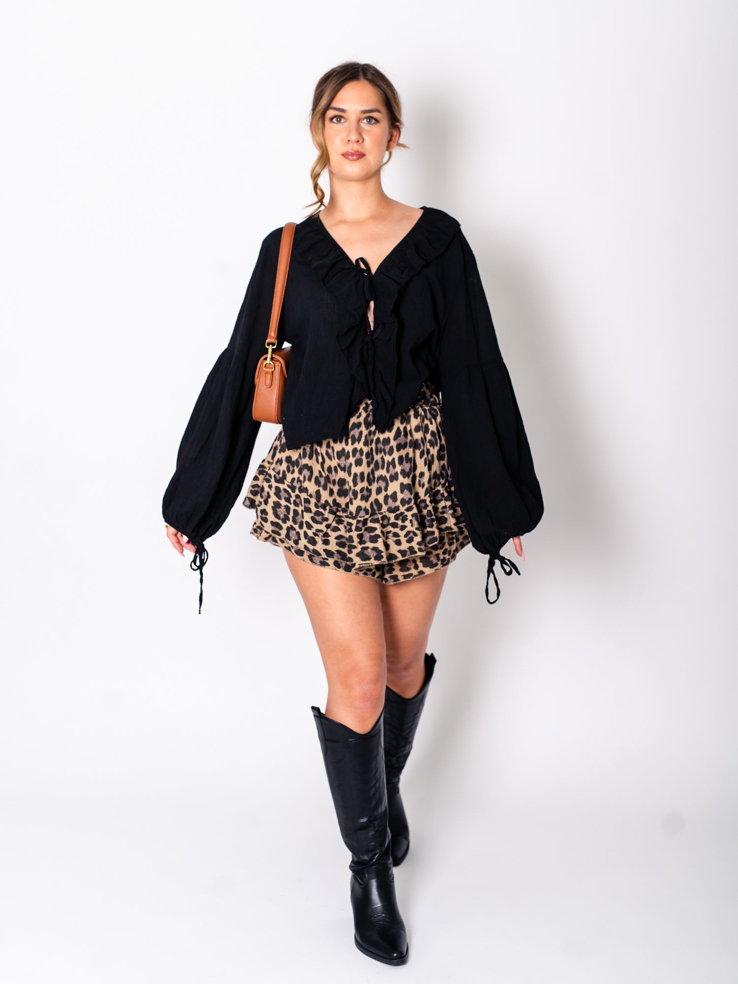 Ana Musselin Shorts - Leo/Camel
