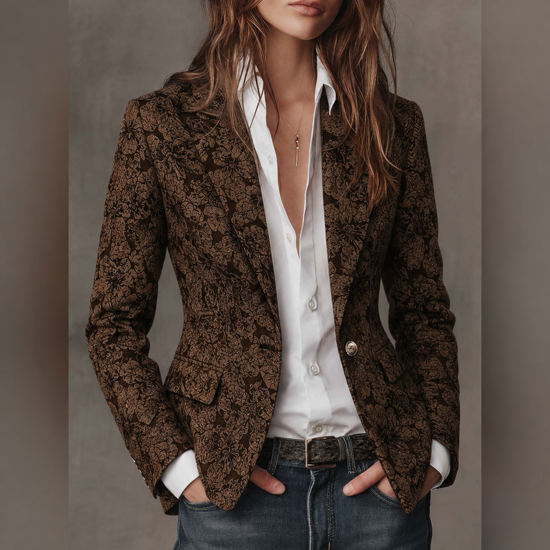 Loretta – Blazer Jacquard Entallado