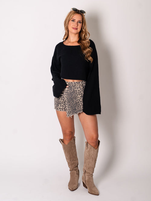 Ayla Musselin Bluse - Schwarz