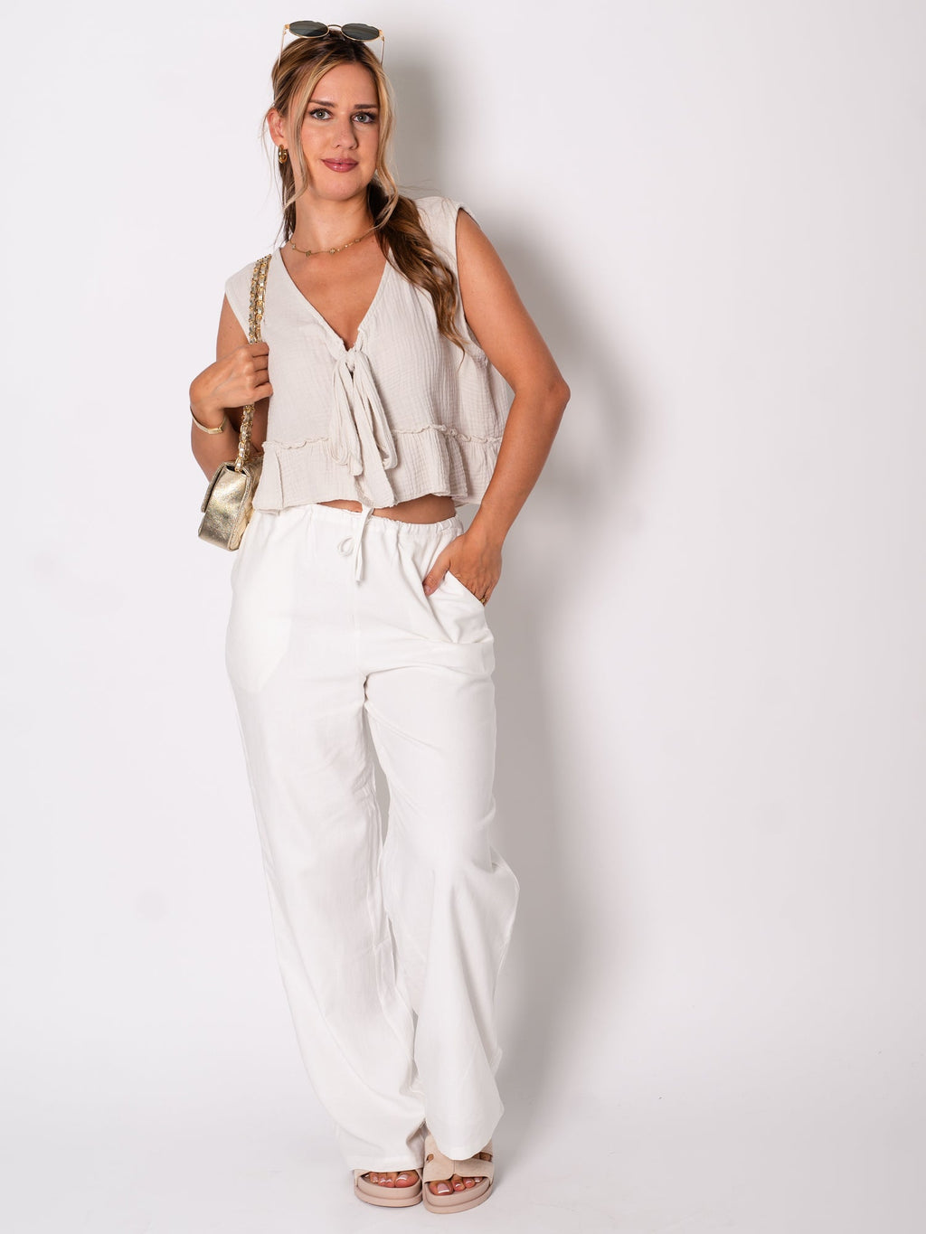Cloud Musselin Top - Beige