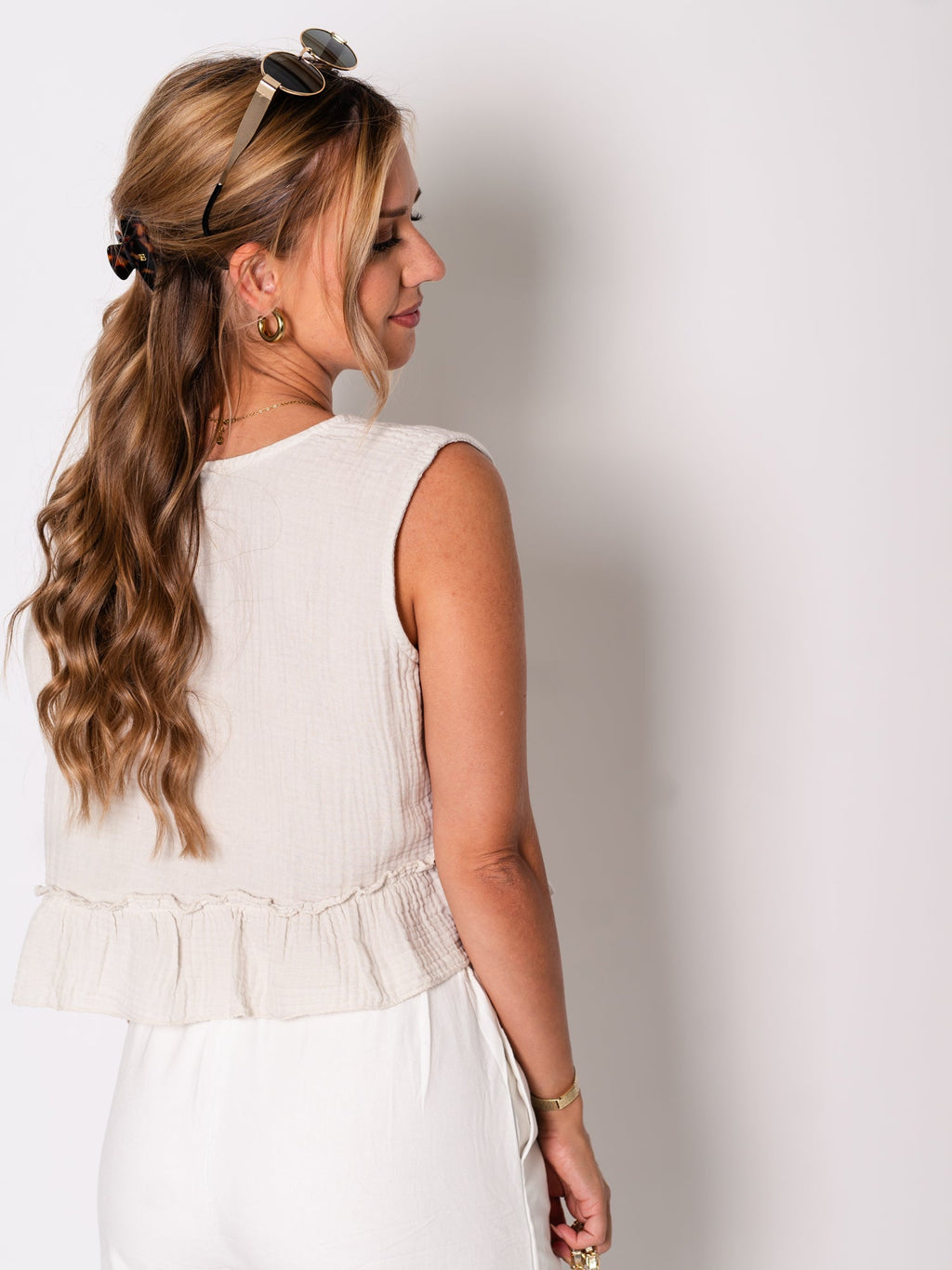 Cloud Musselin Top - Beige
