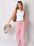 Streifen Hose - Rosa/Beige