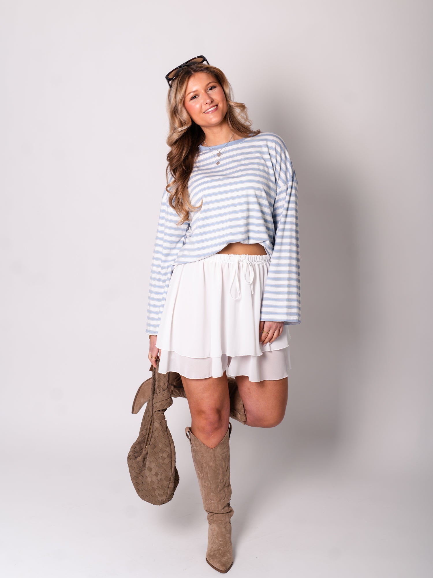 Flowy Volant Skort - Weiß