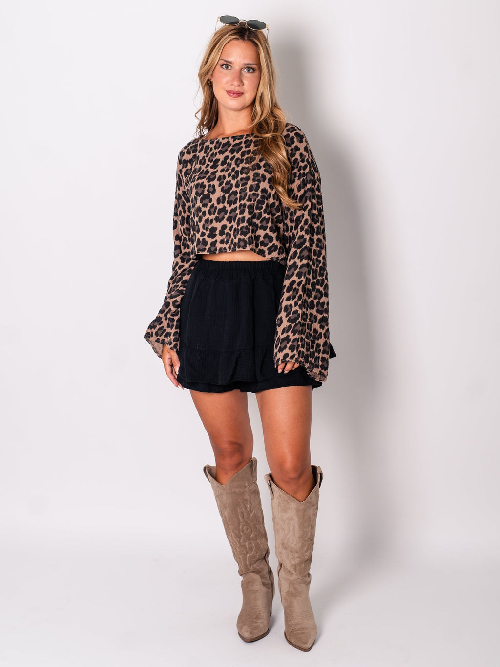 Ayla Musselin Bluse - Leo/Camel