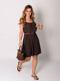 Sunny Musselin Kleid - Espresso