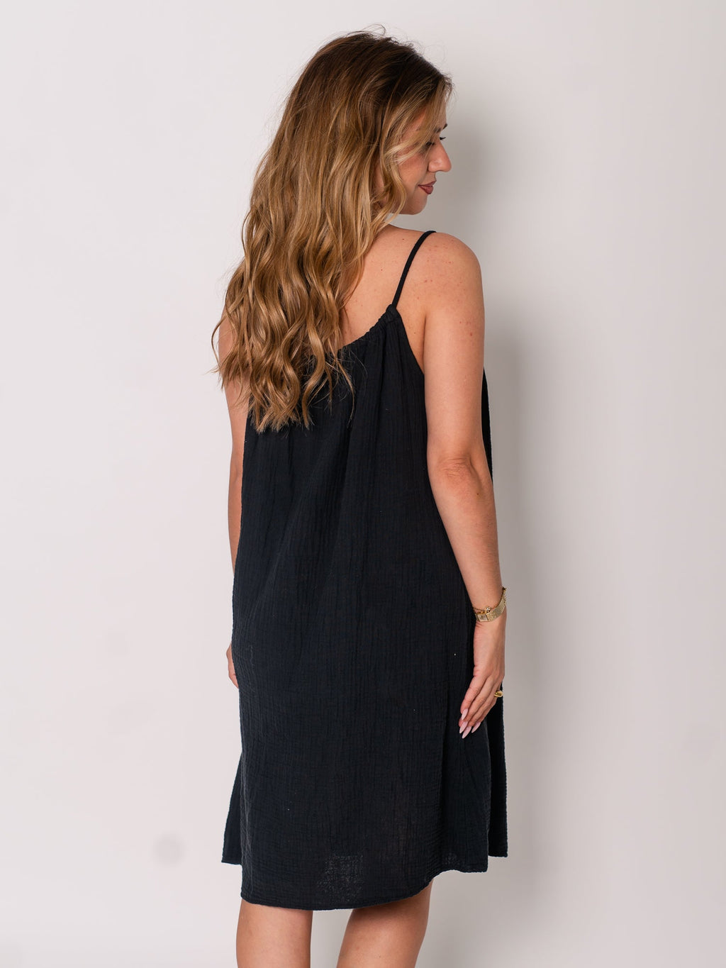 Sunny Musselin Kleid - Schwarz