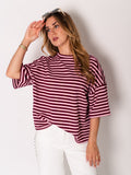 Streifen T-Shirt - Rosa/Rot