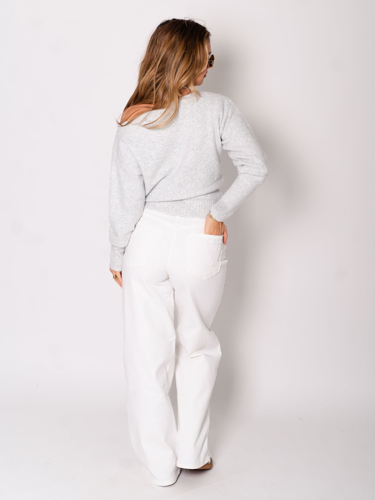 Zola Oneshoulder Pullover - Grau