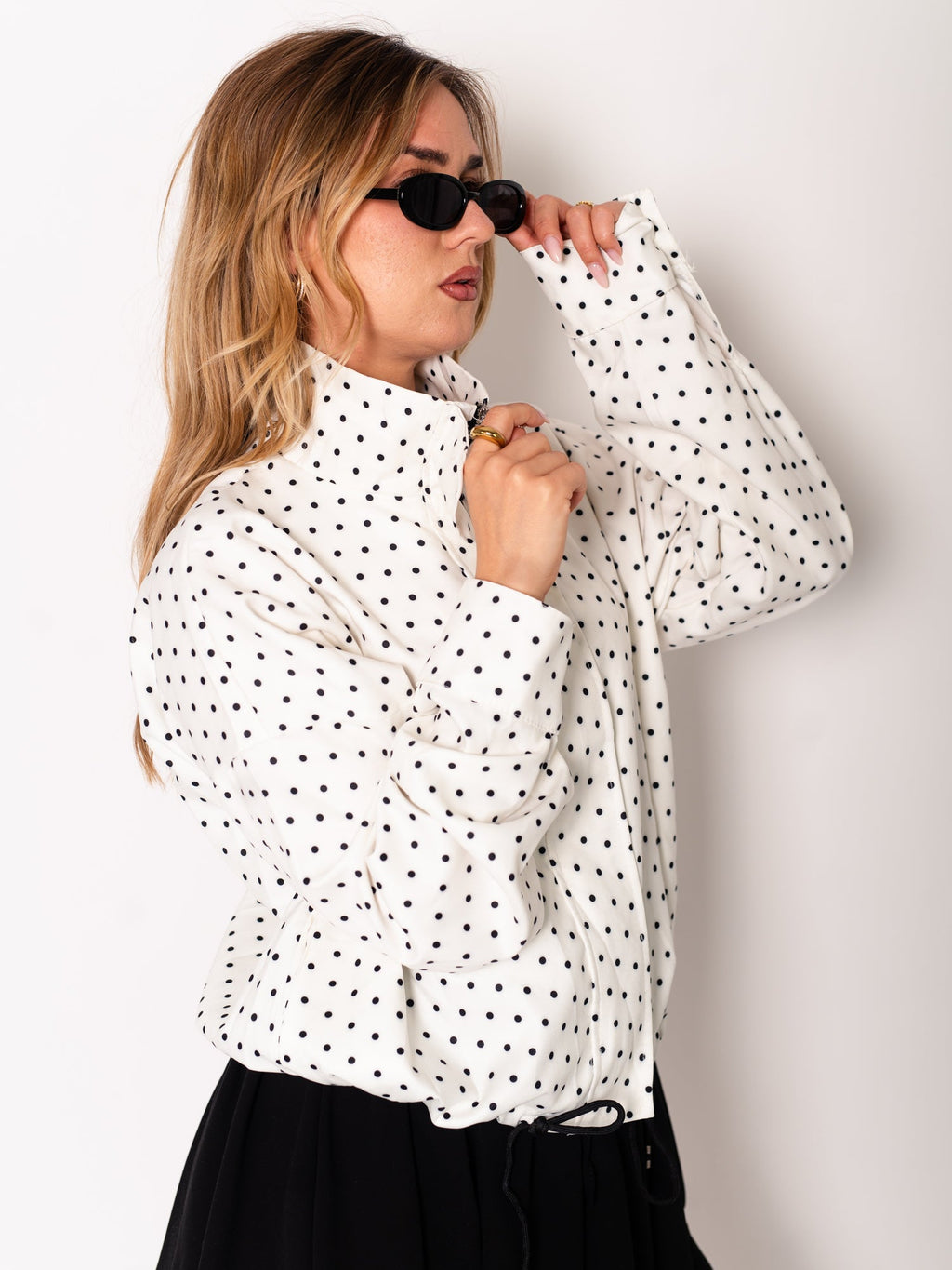 Punkte Trend Jacke - Weiß/Schwarz