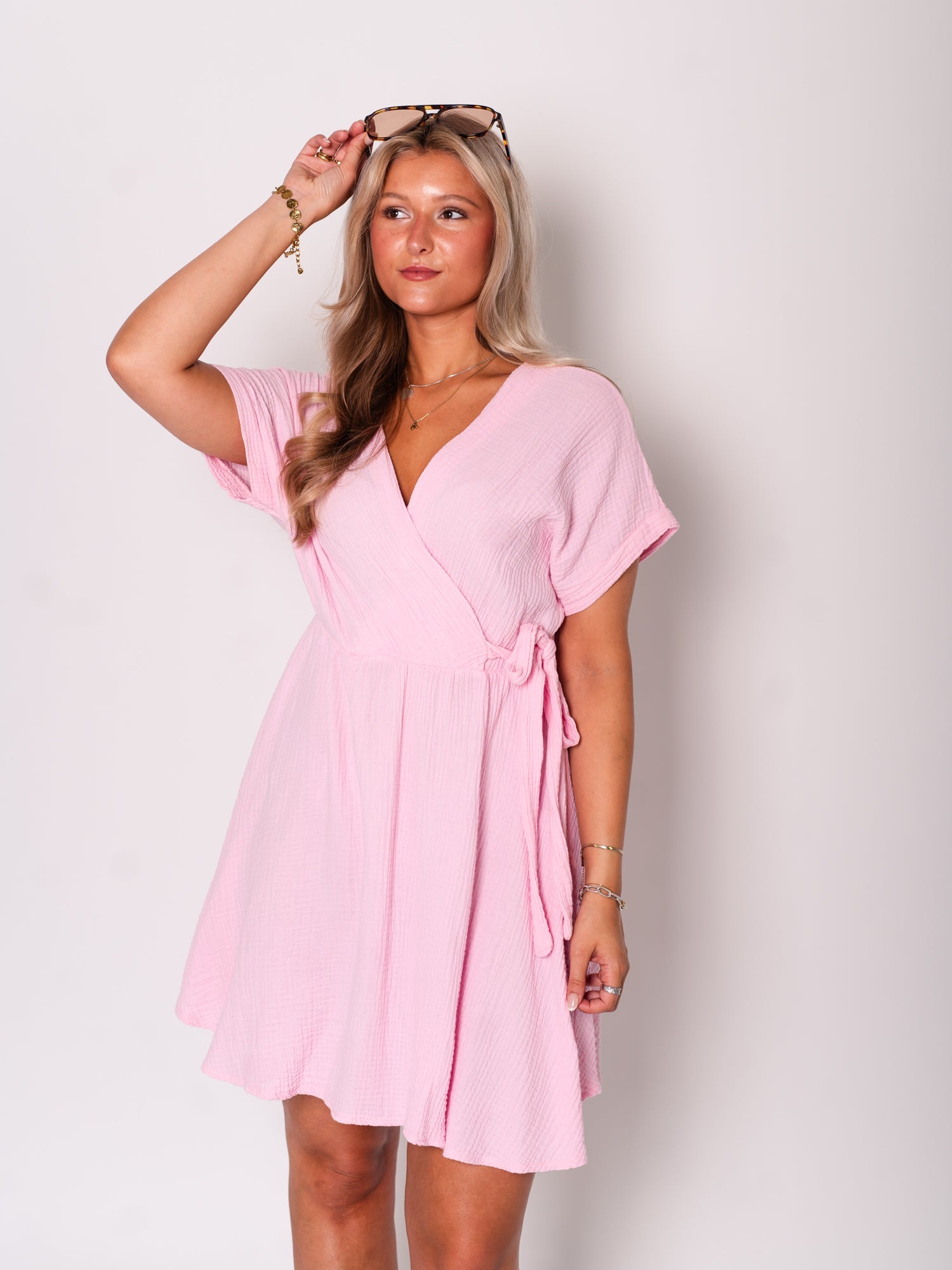 Felina Shirt Musselin Kleid - Rosa