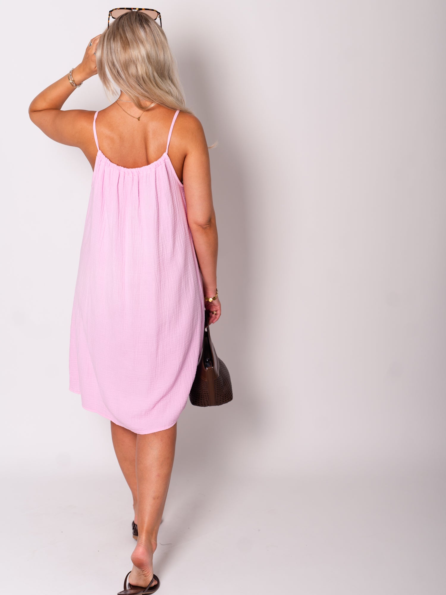 Sunny Musselin Kleid - Rosa