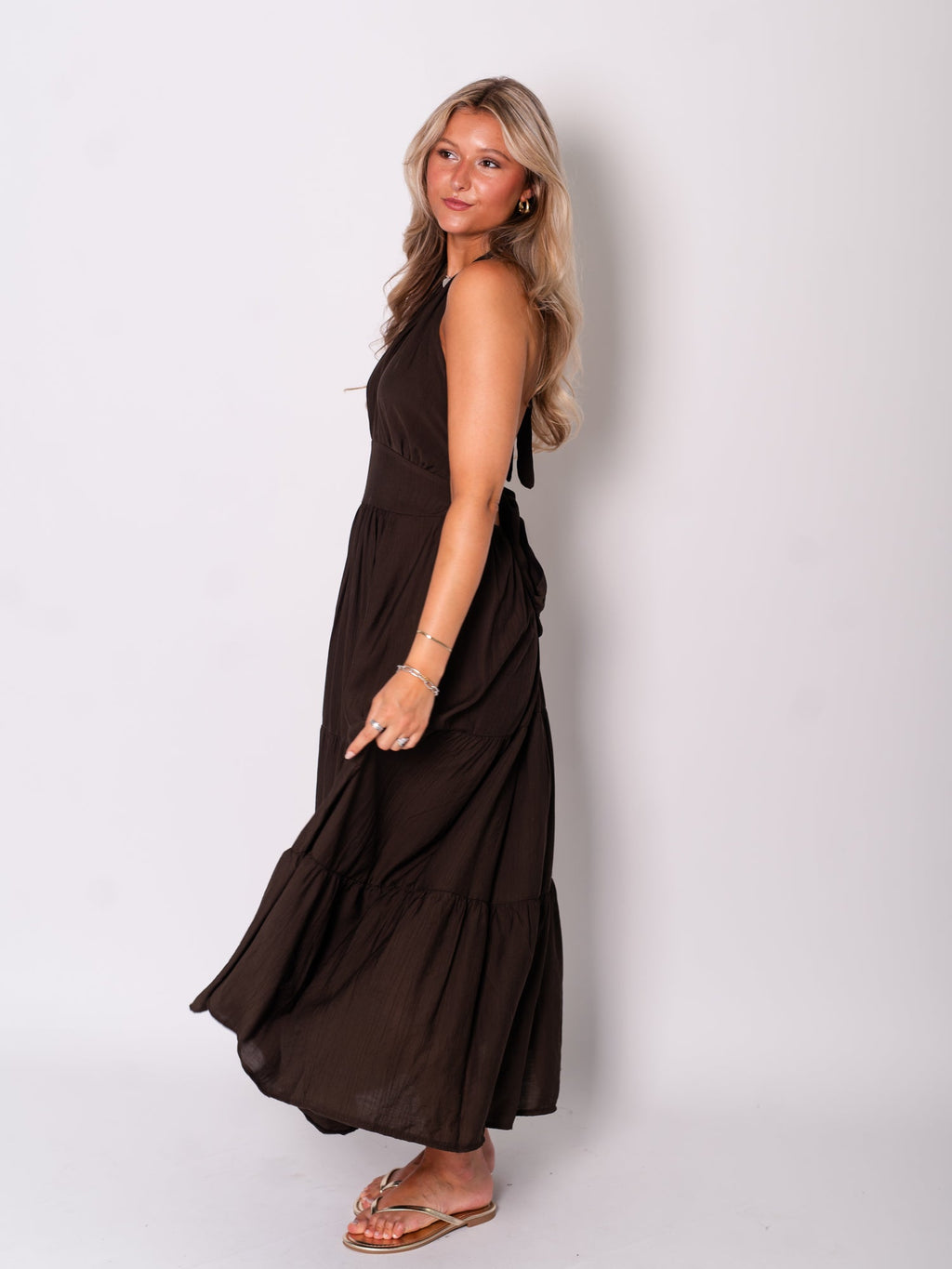 Marilyn Neckholder Kleid - Espresso