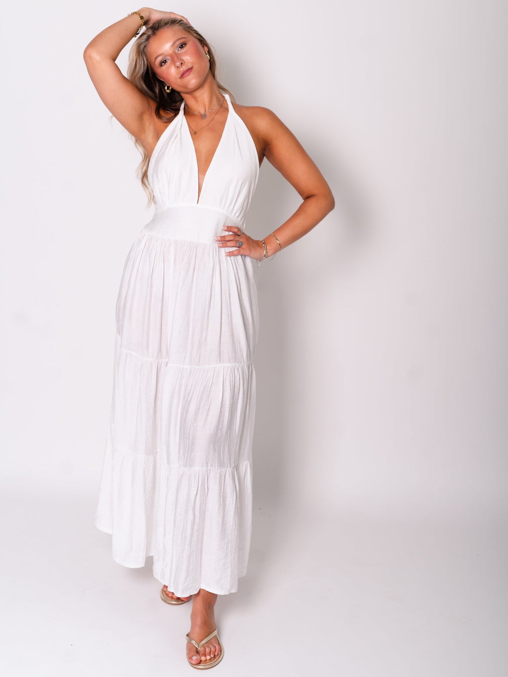 Marilyn Neckholder Kleid - Weiß