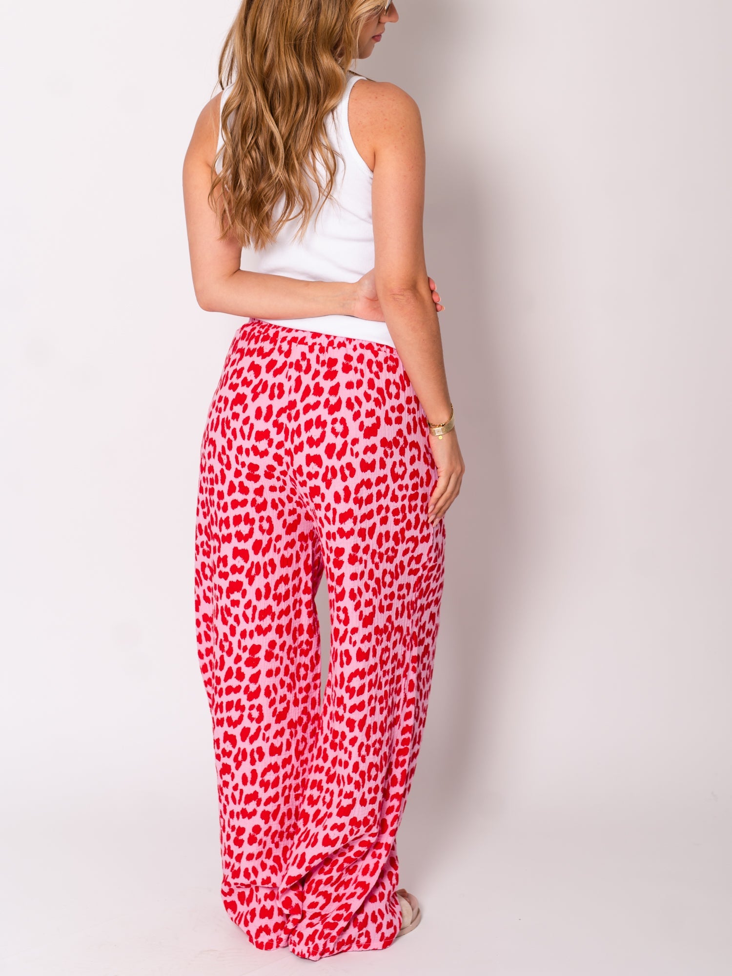 Beachy Musselin Hose - Leo/Rosa/Rot