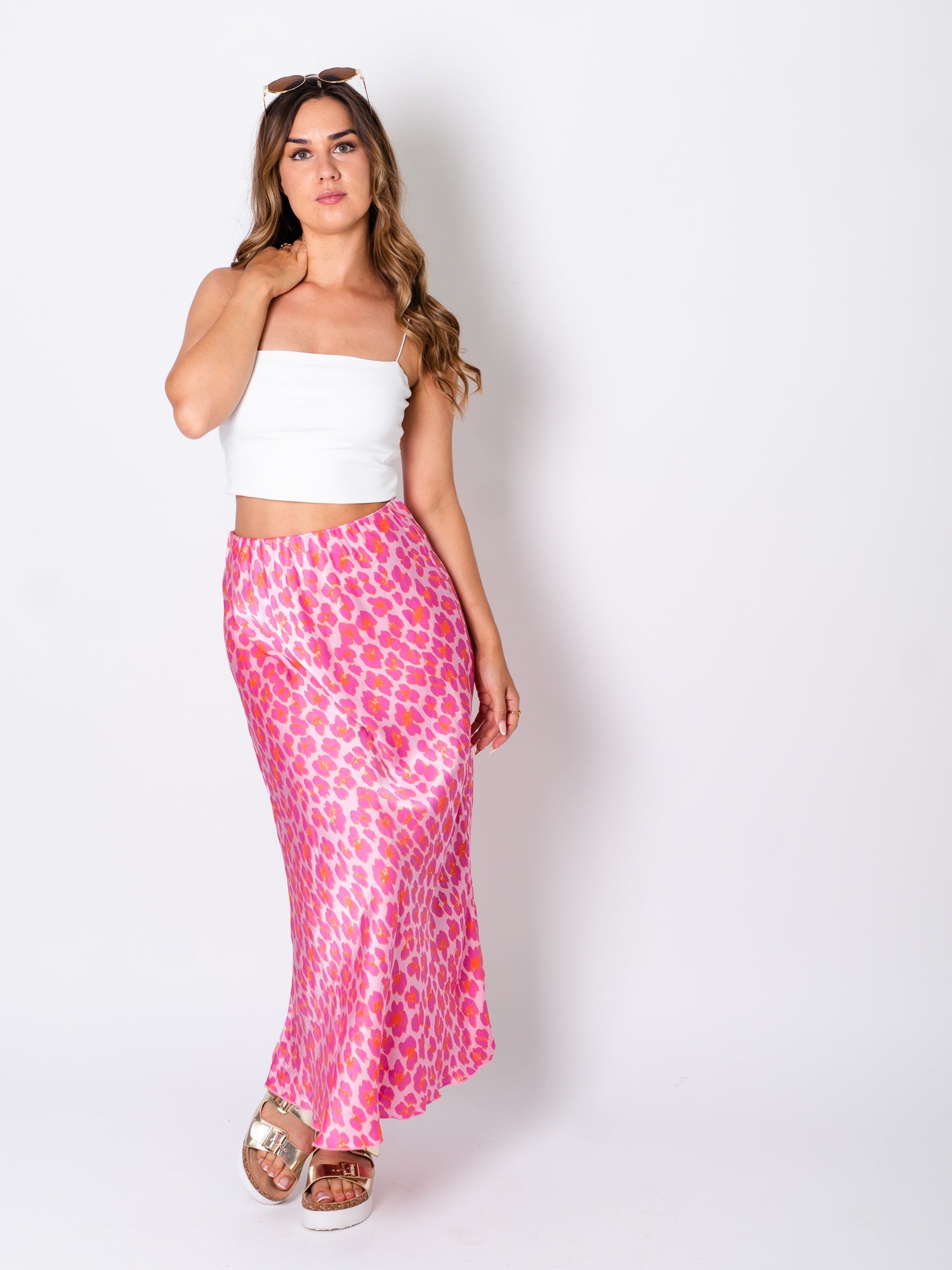 Leo Satin Rock - Pink/Orange